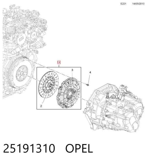 Сцепление 25191310 Opel