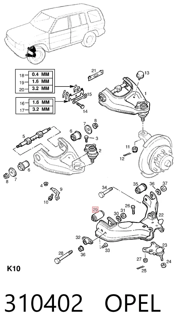 Сайлентблок переднего рычага 310402 Opel