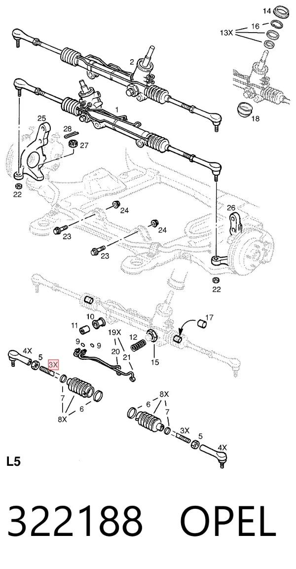 Рулевая тяга 322188 Opel