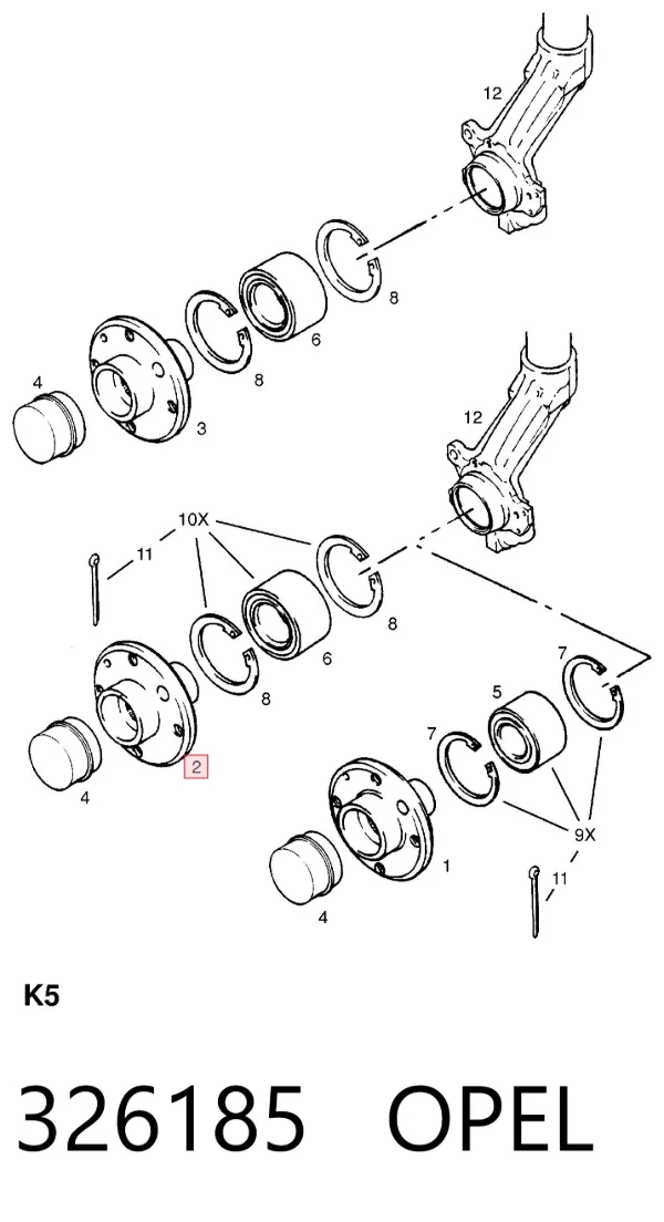 Передняя ступица 326185 Opel