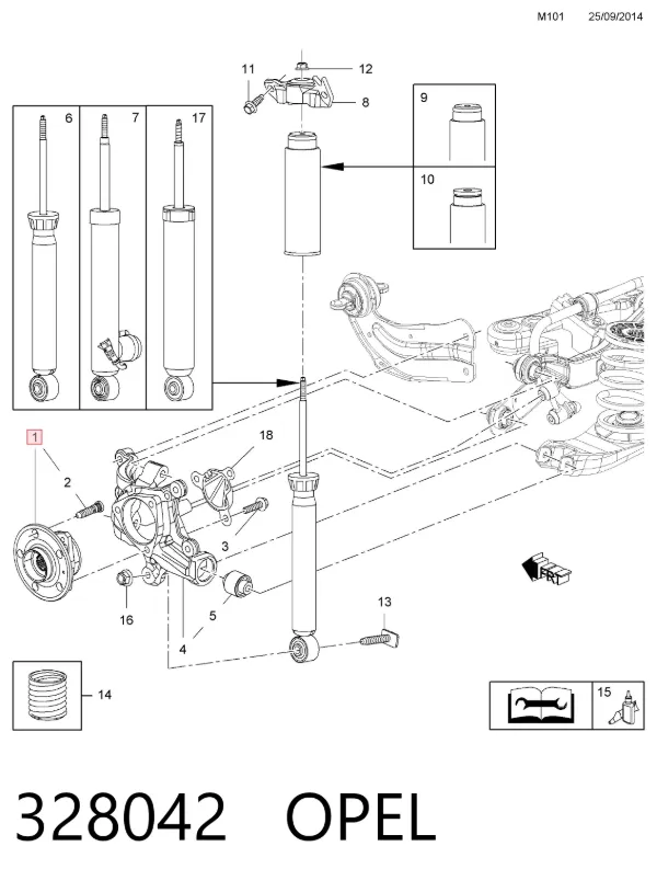 Передняя ступица 328042 Opel