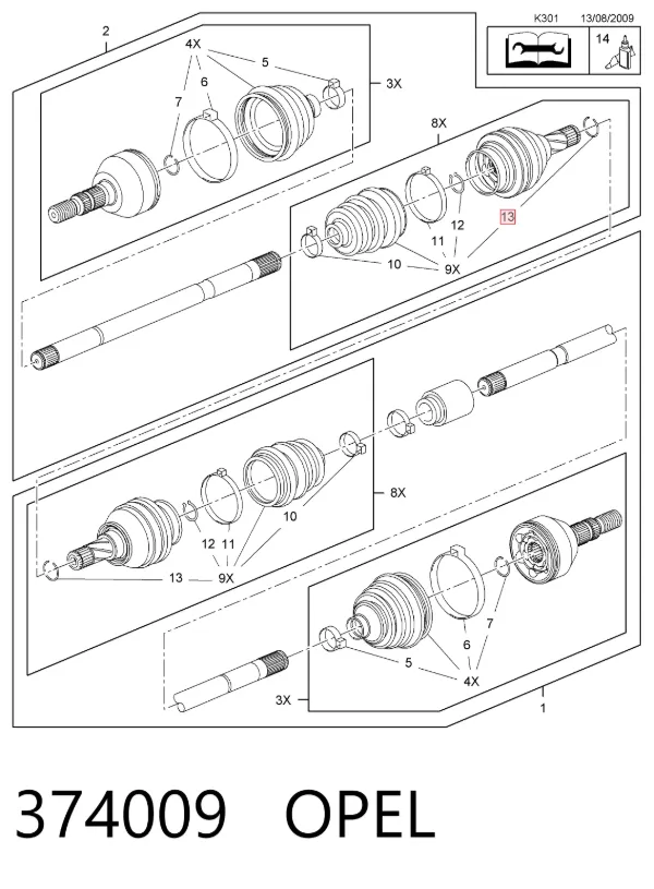 Кольцо стопорное подшипника передней ступицы 374009 Opel
