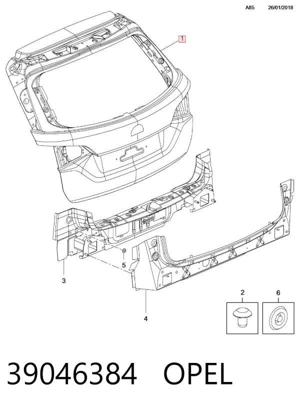 Ляда 39046384 Opel