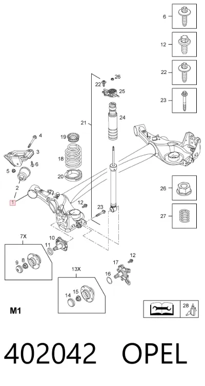 Балка задней подвески (подрамник) OPEL 402042
