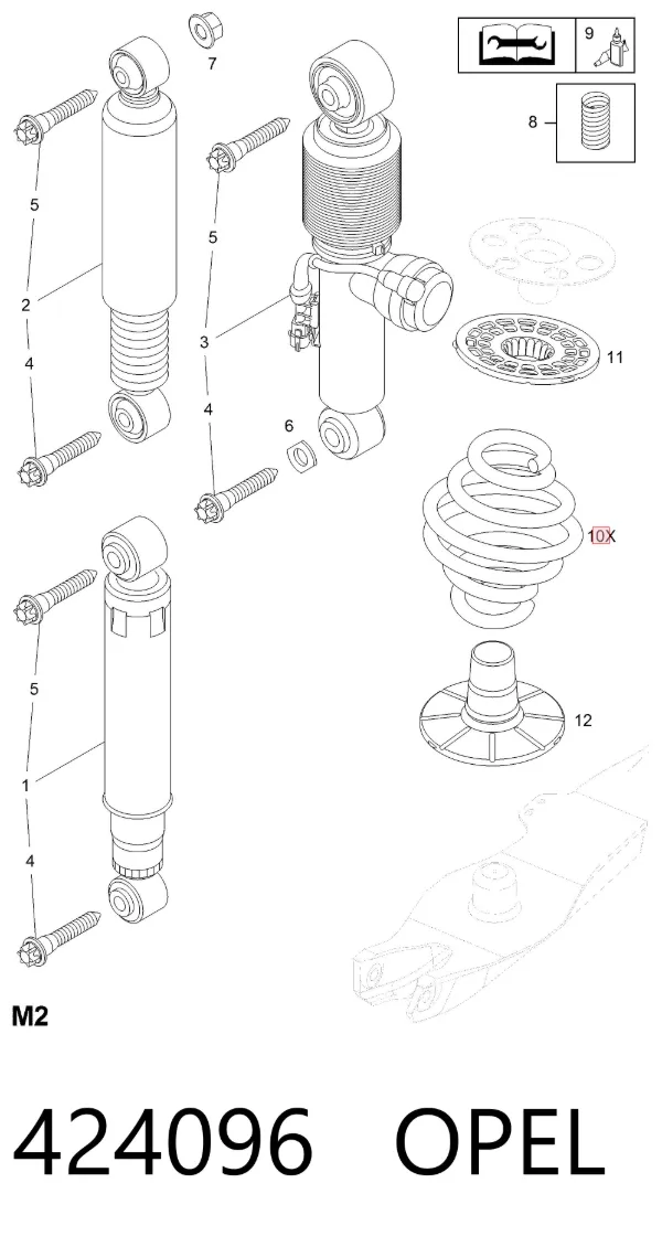Задняя пружина 424096 Opel