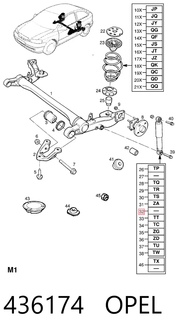 Амортизатор задний 436174 Opel