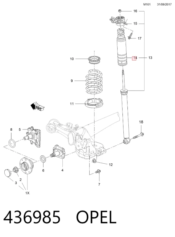 Отбойники задних амортизаторов 436985 Opel