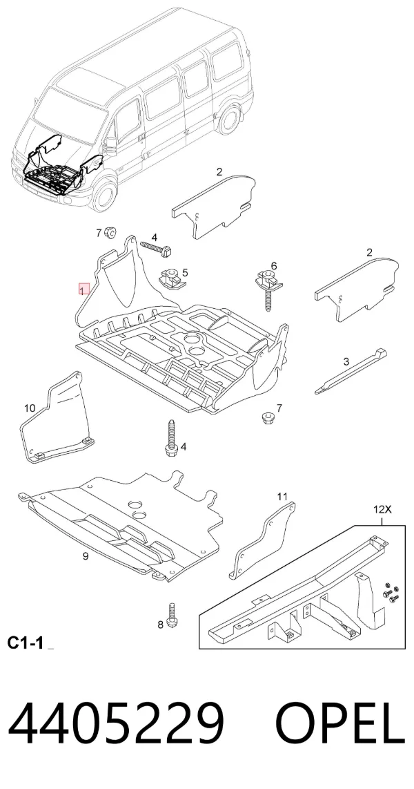 Защита двигателя 4405229 Opel