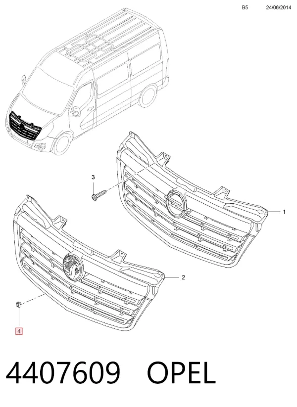 Скоба крепления тормозного шланга 4407609 Opel