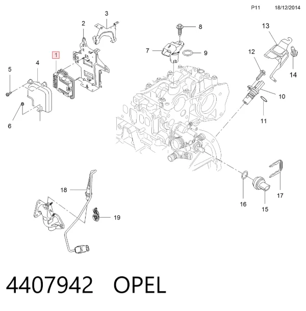 Блок управления двигателем 95517723 Opel