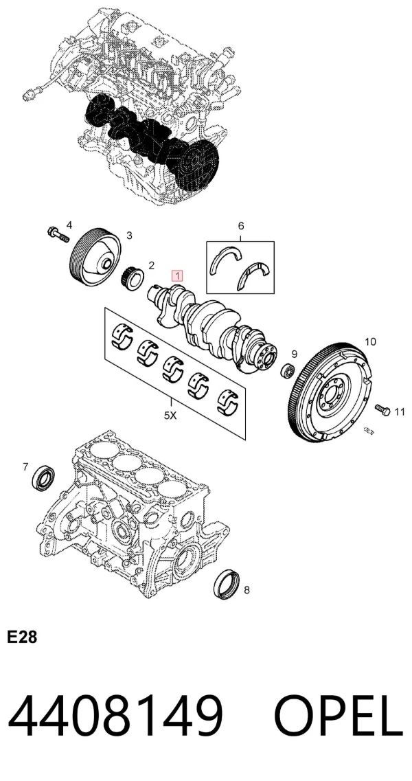 Коленвал 4408149 Opel
