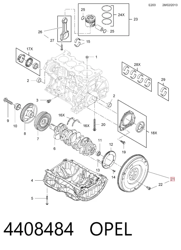 Маховик 4408484 Opel