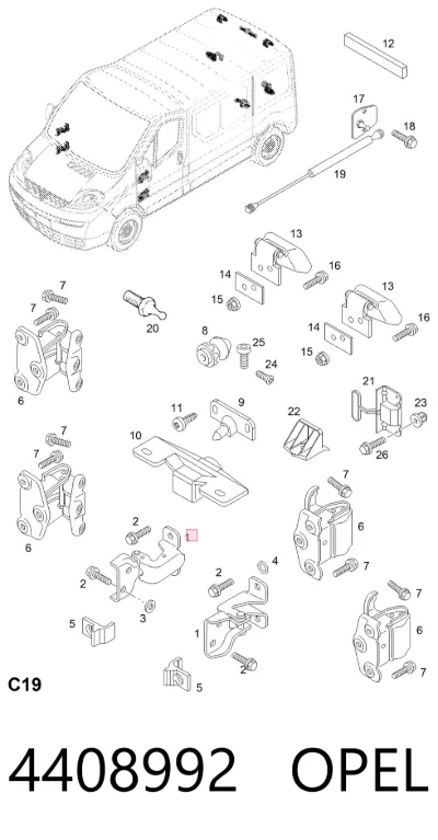 Петля двери передней OPEL 4408992