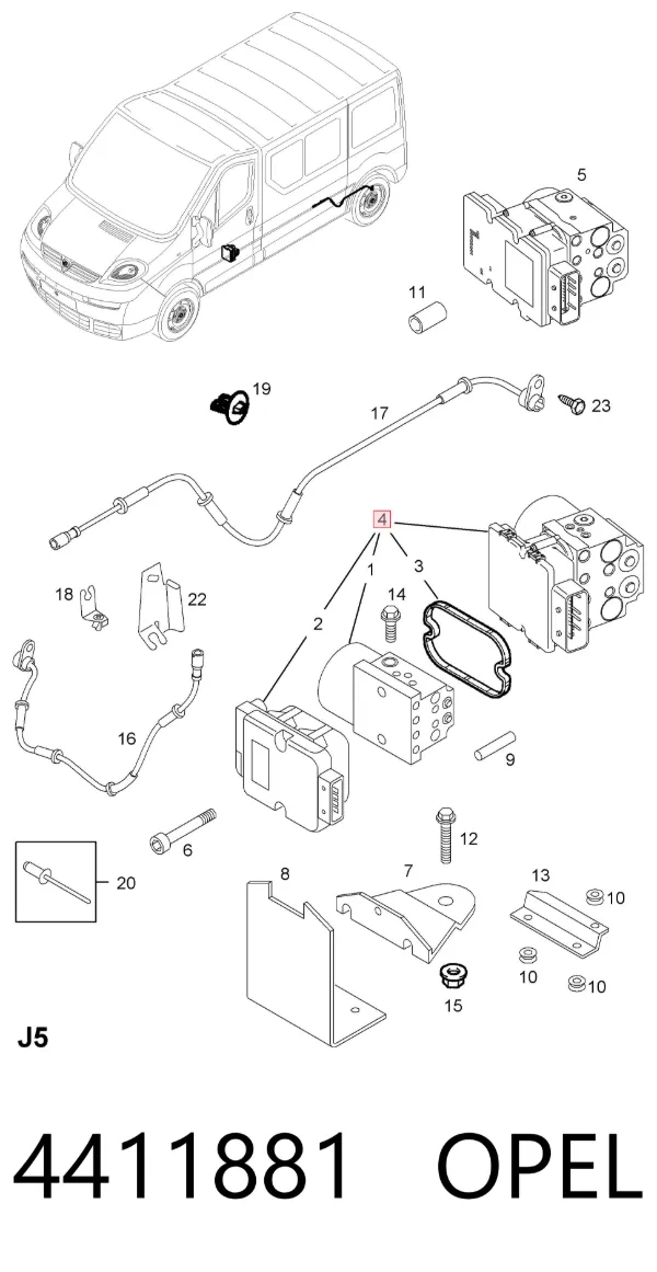 Блок АБС 4411881 Opel