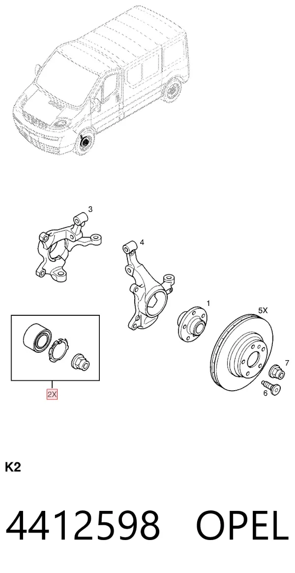 Подшипник ступицы 4412598 Opel