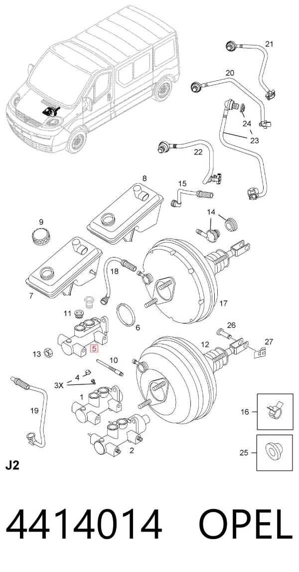 Главный тормозной цилиндр 4414014 Opel