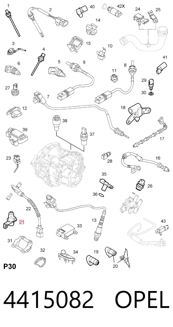 Датчик коленвала 4415082 Opel