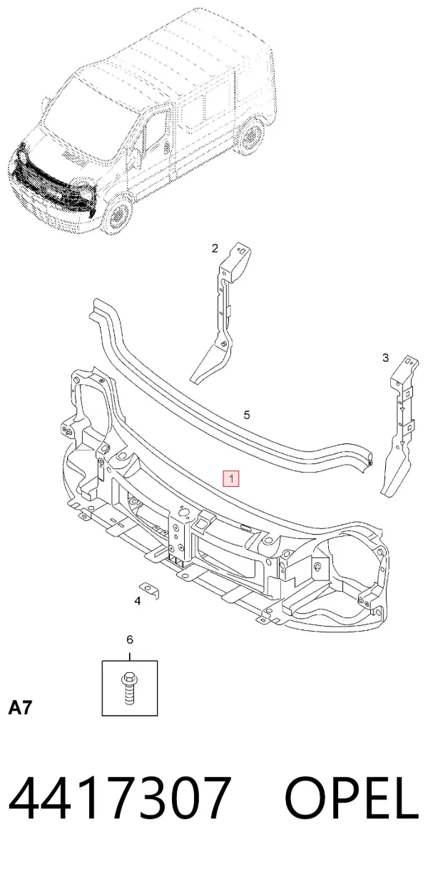 Рамка радиатора 4417307 Opel