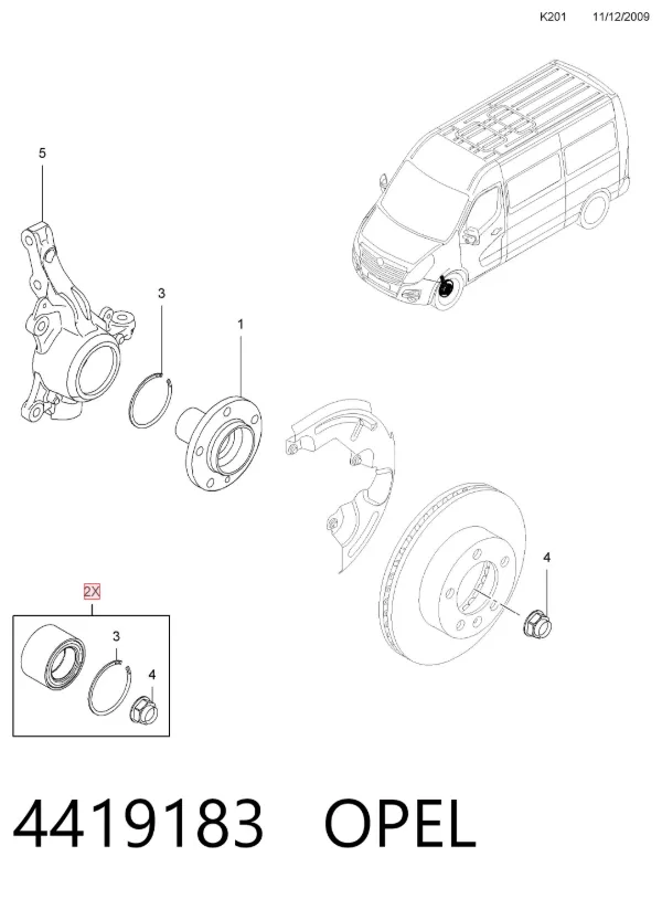 Подшипник ступицы 4419183 Opel