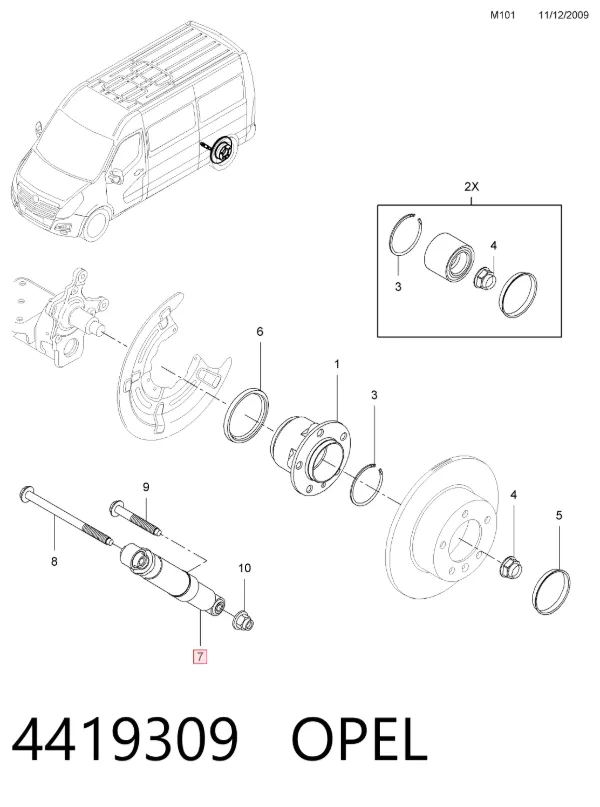 Амортизатор задний 4419309 Opel