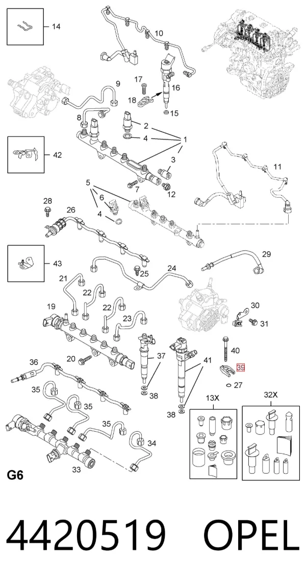 Кронштейн крепления форсунки 4420519 Opel
