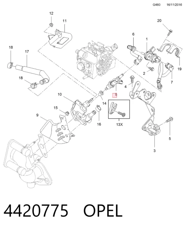 Топливные форсунки 4420775 Opel