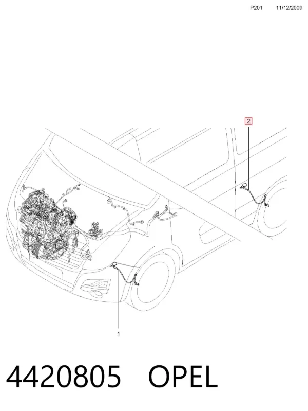 Провод датчика АБС задний 93168501 General Motors