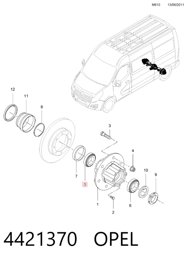 Подшипник задней ступицы 4421370 Opel