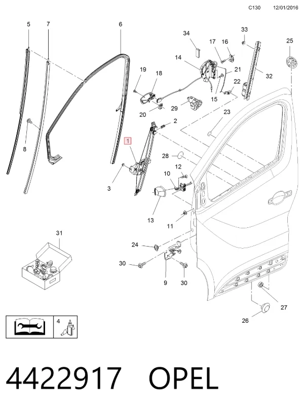 Стеклоподъемник передней правой двери 93867657 Renault (RVI)