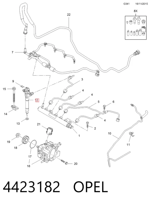 Топливные форсунки 4423182 Opel