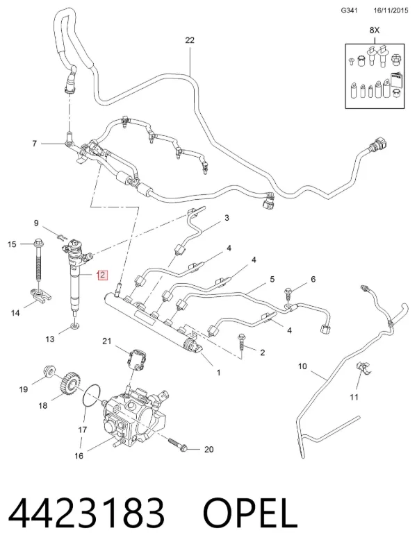 Топливные форсунки 4423183 Opel