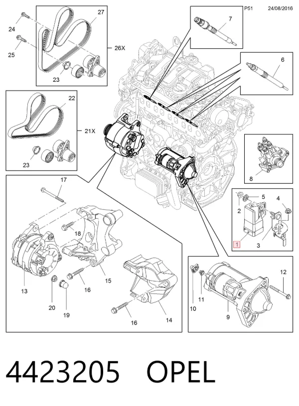 Реле свечей накала 4423205 Opel