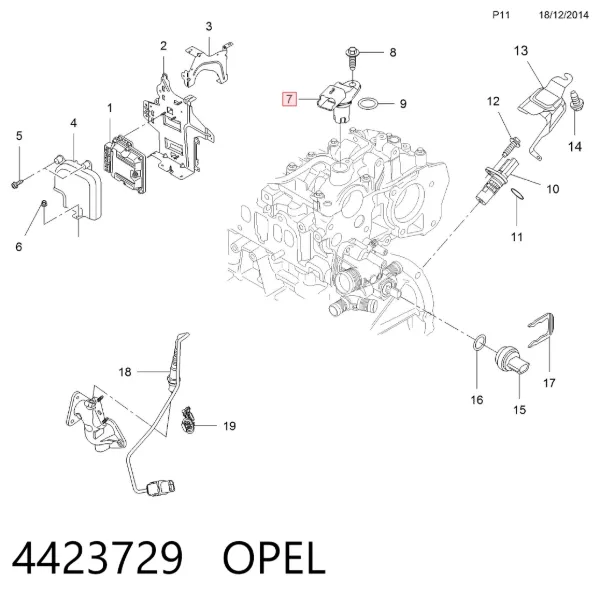 Датчик распредвала 4423729 Opel