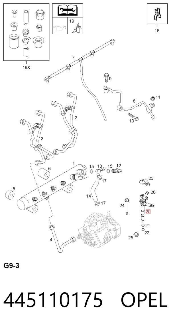 Топливные форсунки 445110175 Opel