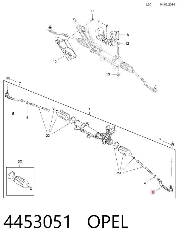 Рулевой наконечник 4453051 Opel