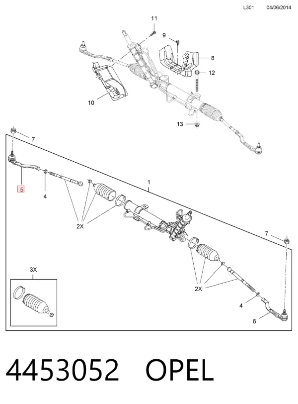 Рулевой наконечник 4453052 Opel