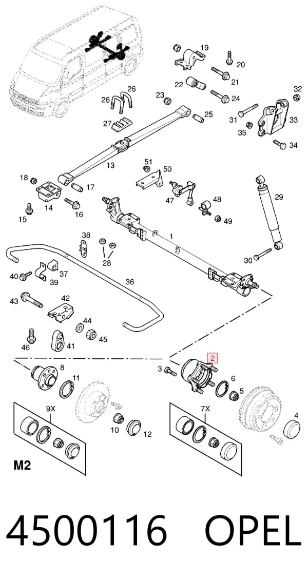 Задняя ступица 4500116 Opel