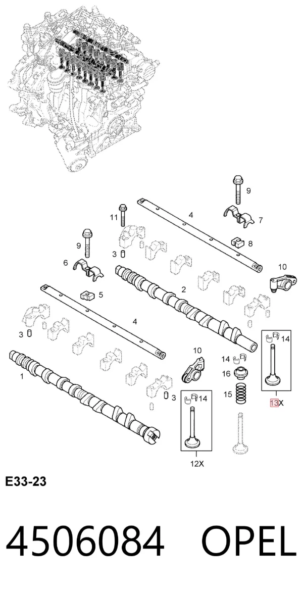 Выпускной клапан 4506084 Opel