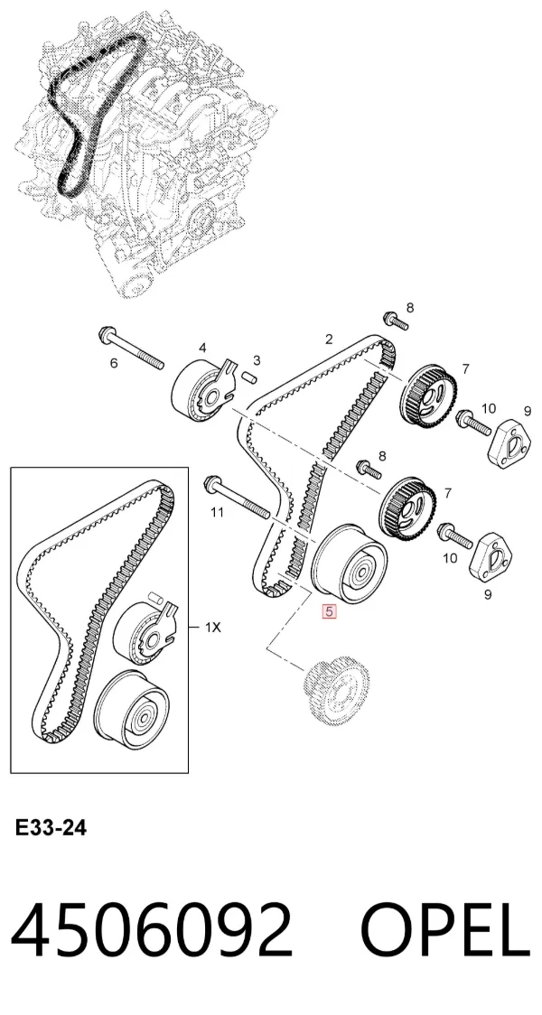 Паразитный ролик ГРМ 4506092 Opel