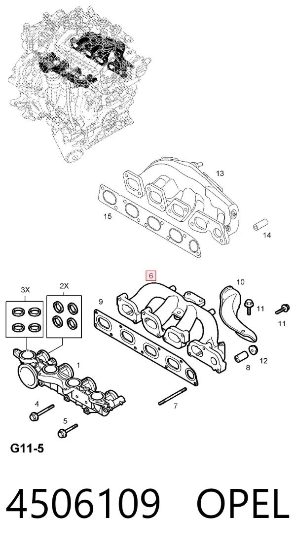 Выпускной коллектор 4506109 Opel