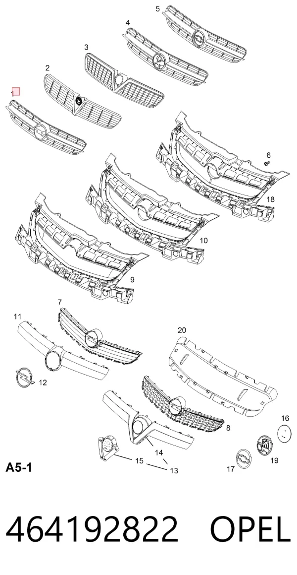 Решетка радиатора 464192822 Opel