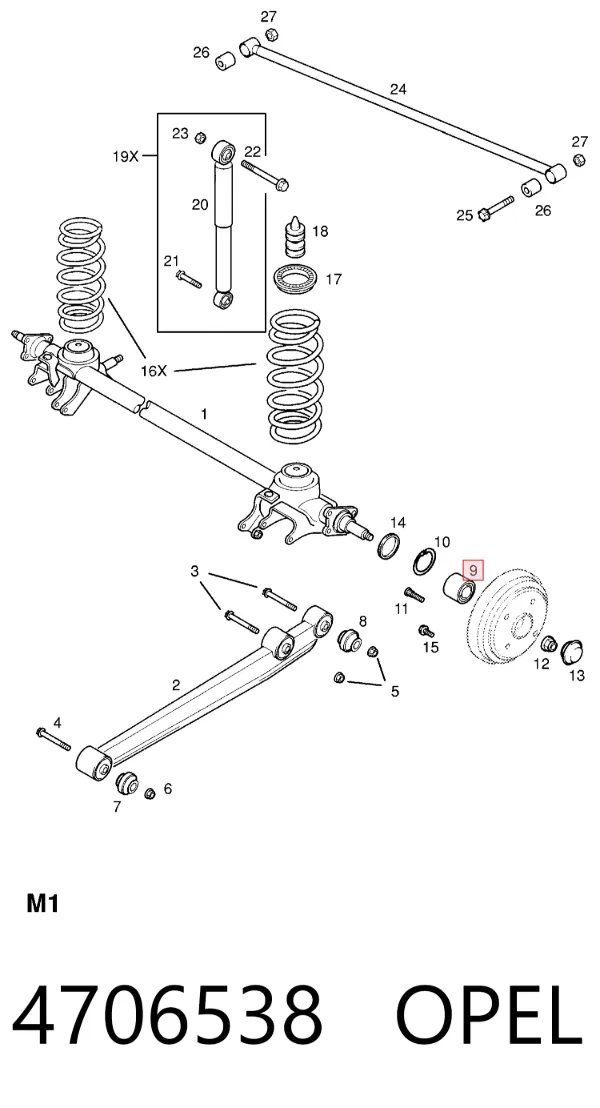 Подшипник задней ступицы 4706538 Opel