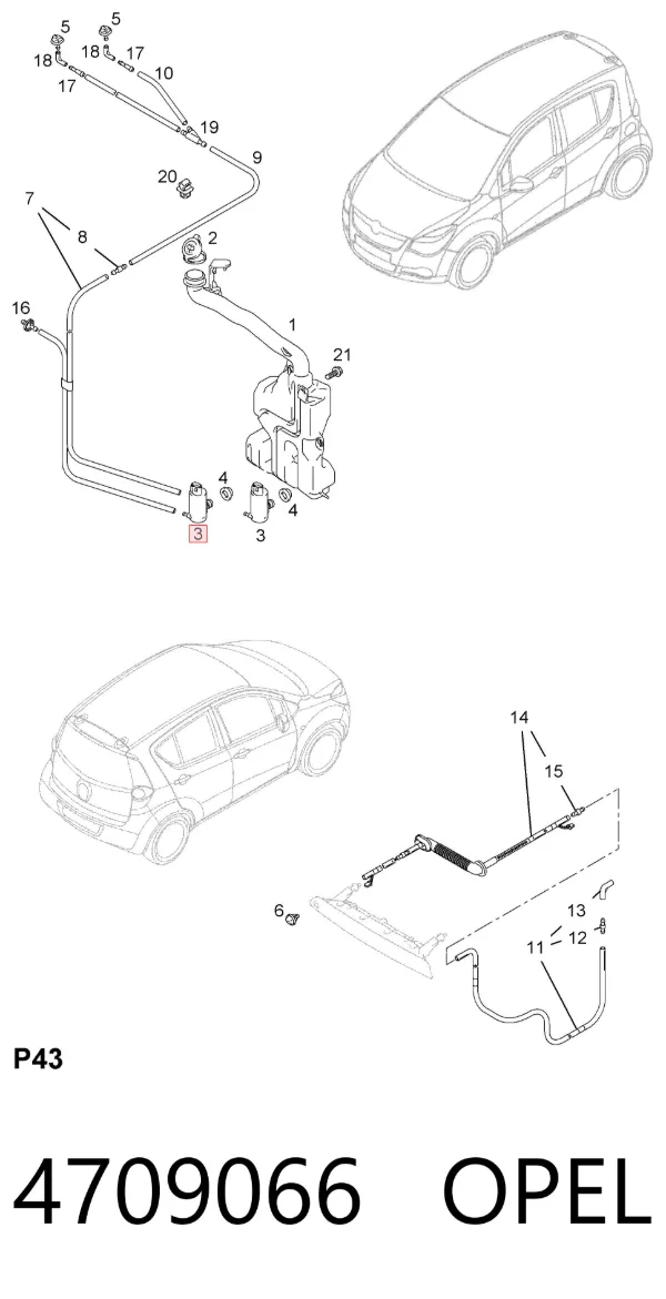 Моторчик омывателя 4709066 Opel