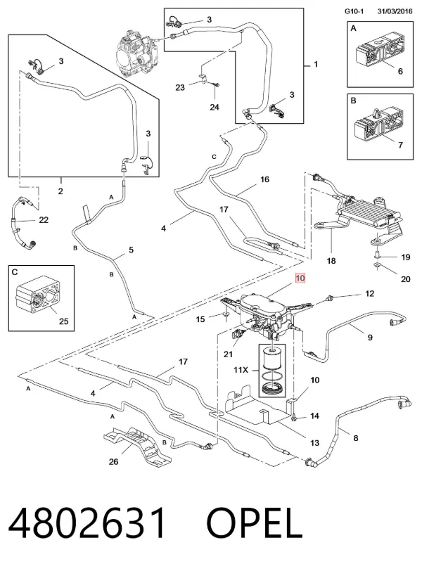 Топливный фильтр 4802631 Opel