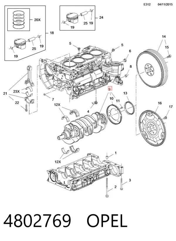 Коленвал 4802769 Opel