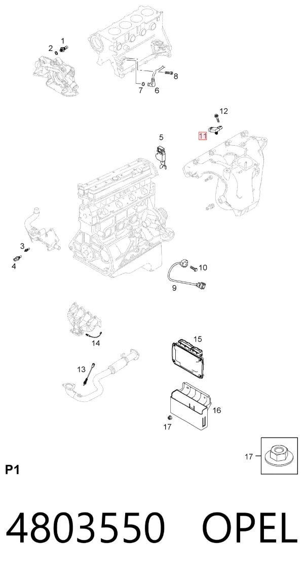 Датчик абсолютного давления 4803550 Opel