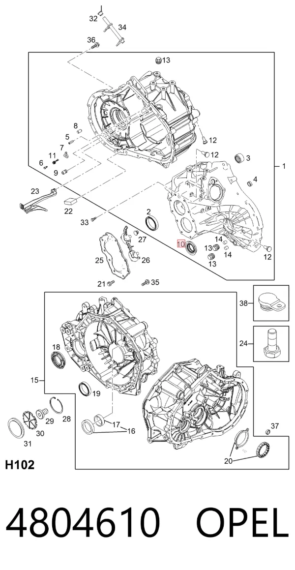Левый сальник полуоси 4804610 Opel