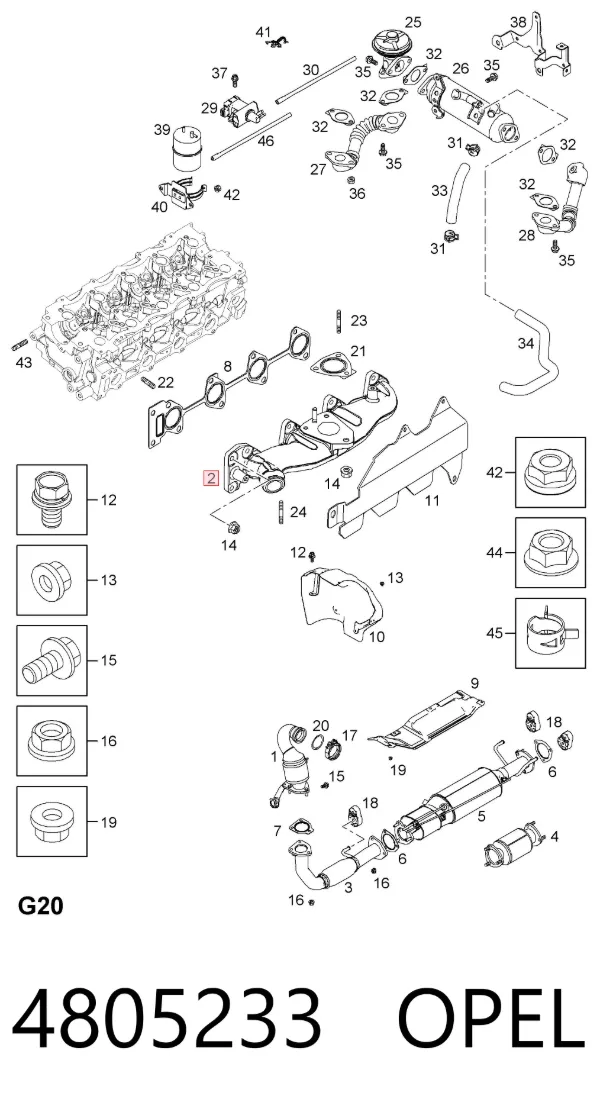 Выпускной коллектор 4805233 Opel