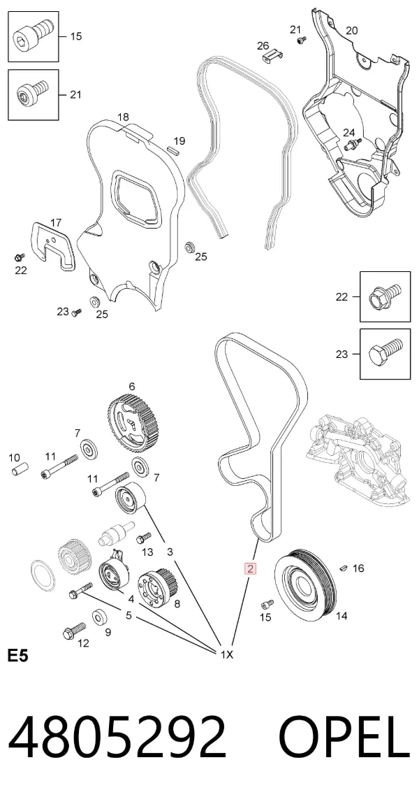 Ремень ГРМ 4805292 Opel