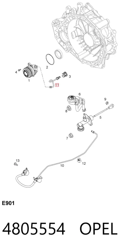 Трубка сцепления OPEL 4805554